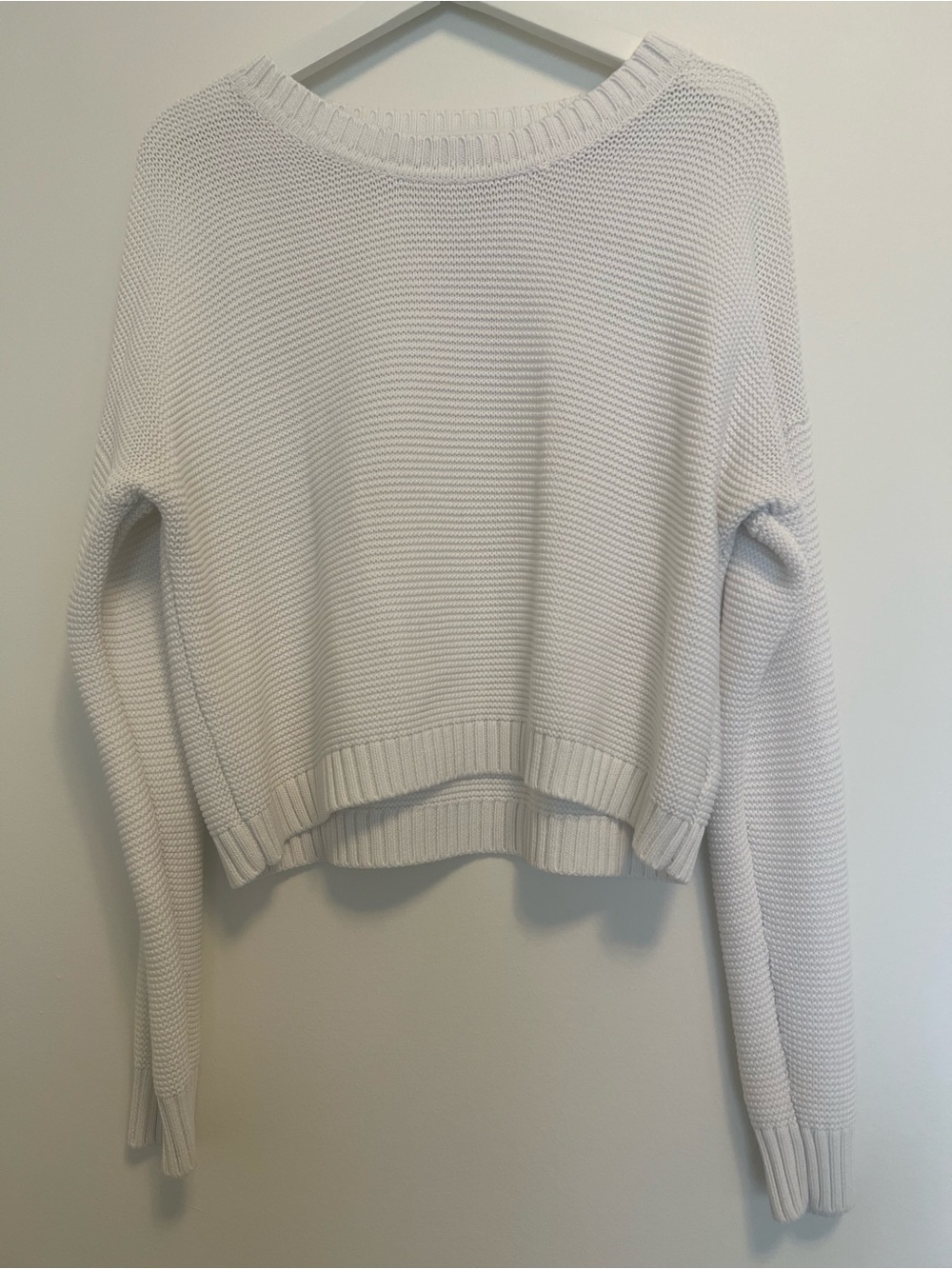 Glassons Ivory Cropped Crewneck Knit Sweater Women's Long
